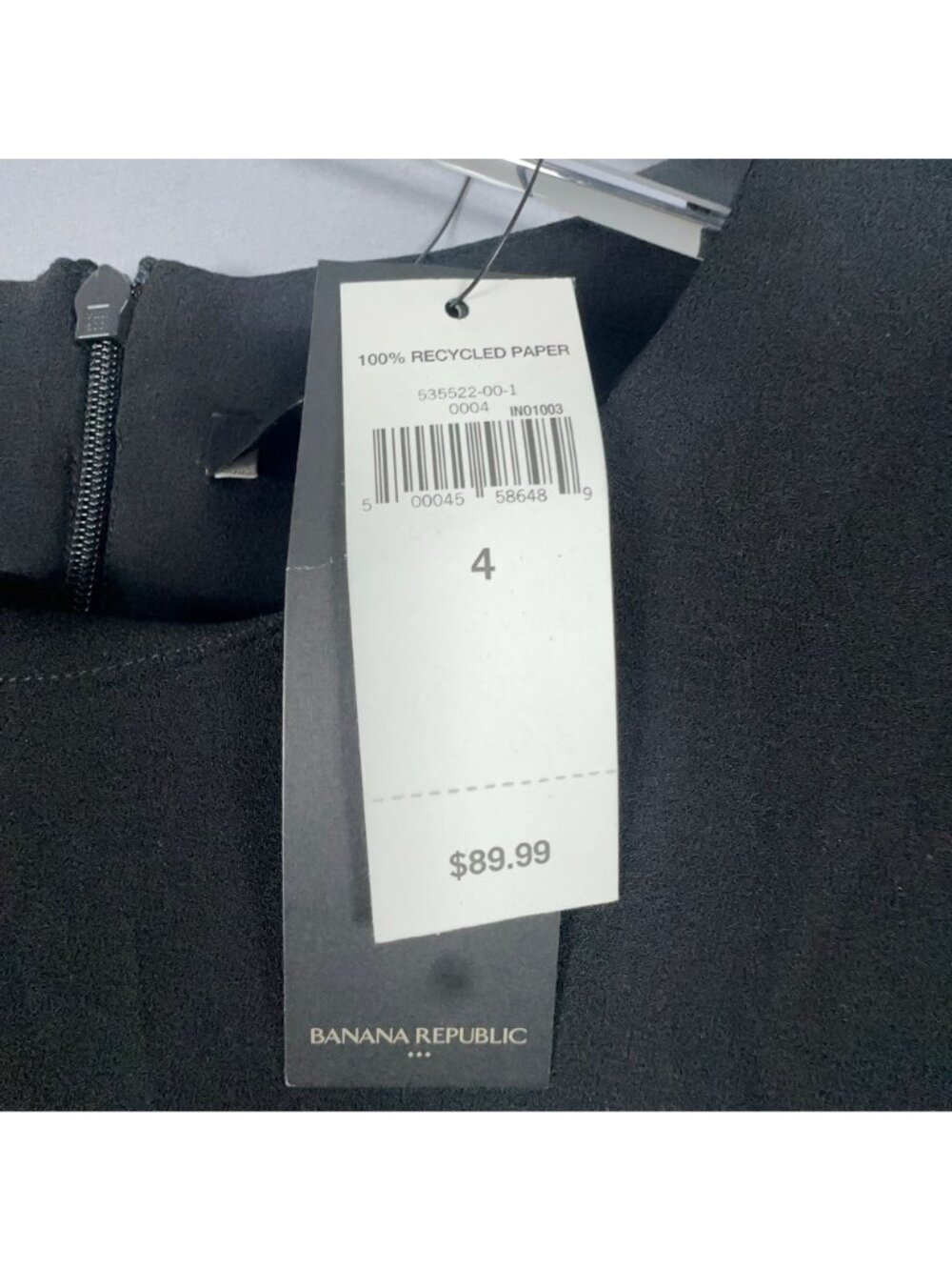Banana Republic Dress Size 4 Black Fit Flare Cap Sleeve Empire Waist Was $89.99 - Picture 8 of 12